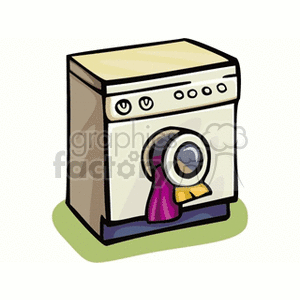 Washing Machine with Clothes