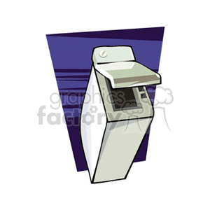 Illustration of a household top-loading washing machine.