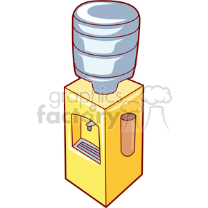 Illustration of a water dispenser with a large jug on top.