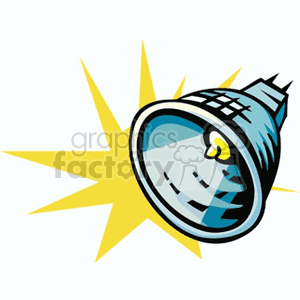 Clipart of a light bulb with a bright yellow starburst effect in the background.