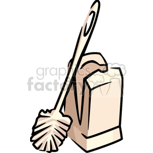 Clipart image of a toilet brush and holder.