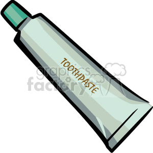 Clipart image of a toothpaste tube with the word 'TOOTHPASTE' written on it.