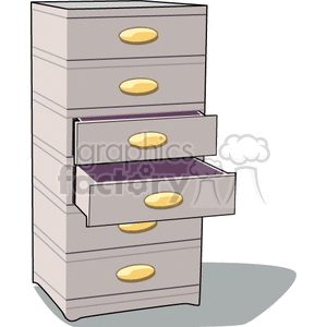 Image of a Chest of Drawers with Open Drawers