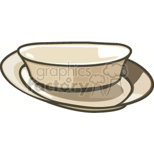 Illustration of a kitchen bowl and a plate.