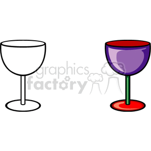 Colorful and Outline Wine Glass