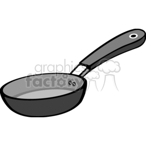 The clipart image shows a cooking pan (frying pan) in an aluminium color 