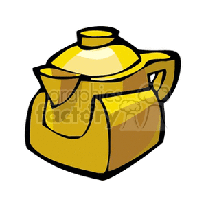 Clipart image of a stylized yellow teapot.