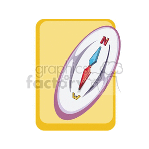 Clipart image of a compass with directional indicators North and West, emphasizing navigation and hiking.