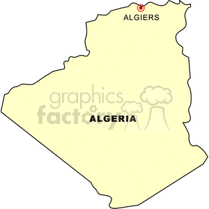 Map of Algeria with Algiers Highlighted