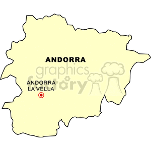 Andorra Map with Capital Highlighted