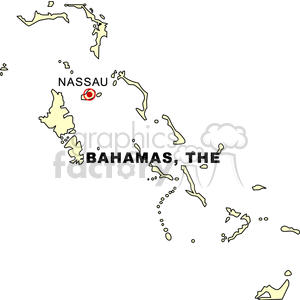 Map of the Bahamas with Nassau Highlighted