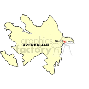 Azerbaijan Map with Baku Highlighted