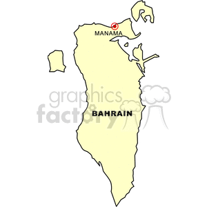 Map of Bahrain with Manama Highlighted