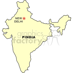 Map of India with New Delhi