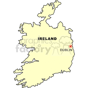 Ireland Map Highlighting Dublin