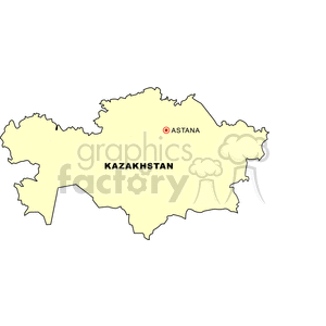 Kazakhstan Map with Capital Astana