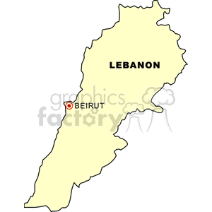 Map of Lebanon with Beirut Highlighted