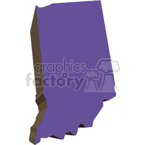 3D purple clipart illustration of the state of Indiana.