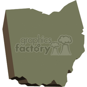 3D clipart illustration of the state of Ohio.