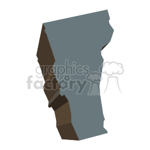 3D clipart representation of the state of Vermont.