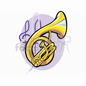 Brass Tuba and Treble Clef