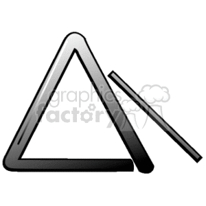 Clipart image of a musical percussion triangle with a beater.