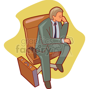 Thoughtful Businessman with Briefcase