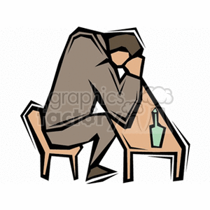 a man that is worried clipart