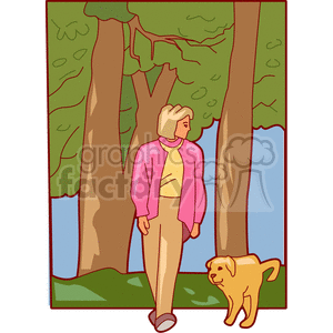 Peaceful Walk in the Forest with Dog