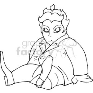 Person Sitting Down Resting with Stylish Hair or Crown