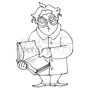 Cartoon Teacher with Open Book