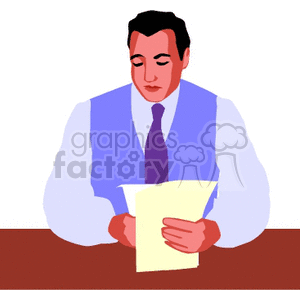 Businessman Reviewing Document