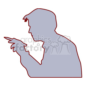 Silhouette of a man in a suit writing with a pen, symbolizing business and thinking.