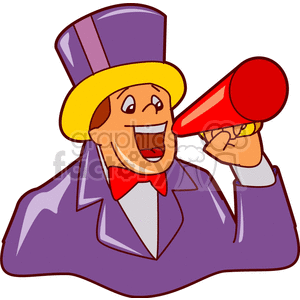 A Circus Director Speaking into a megaphone