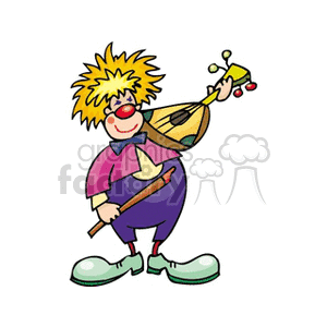 Funny Circus Clown Playing Violin