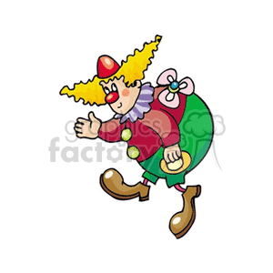 A Bent over Chubby Clown Waiving 