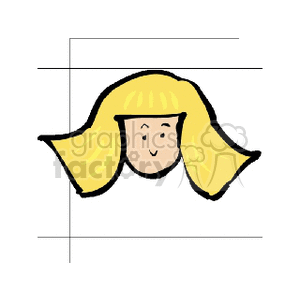 Cartoon Girl with Blonde Hair