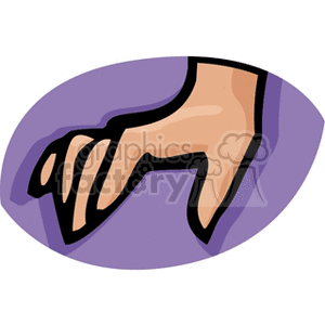 Cartoon Hand Illustration on Purple Background