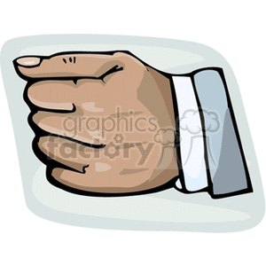 Clipart illustration of a closed hand gesture.