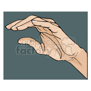 Clipart image of a single hand gesturing against a plain background.