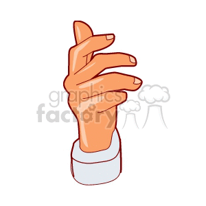 Clipart image of a cartoon hand with fingers in a relaxed position.