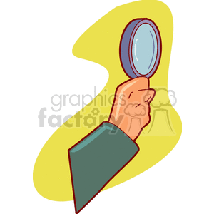 Hand Holding Magnifying Glass