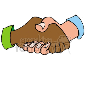  African American and white handshake