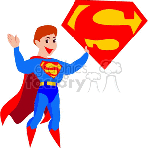 Superhero Image in Blue and Red Costume