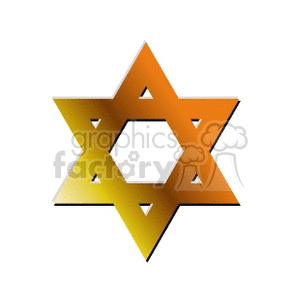 A stylized gold Star of David, a prominent symbol in Jewish culture and religion.