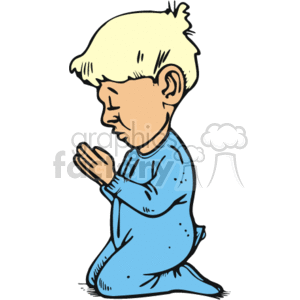 small boy praying