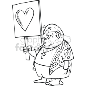 Black and white man holding a heart sign