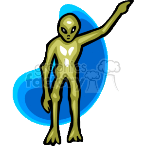 Green Alien With Blue Aura Image for Sci-Fi Themes