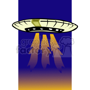 Cartoon UFO with Alien Spaceship for Sci-Fi