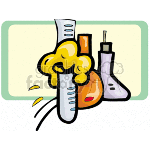 Cartoon Chemistry Lab Glassware